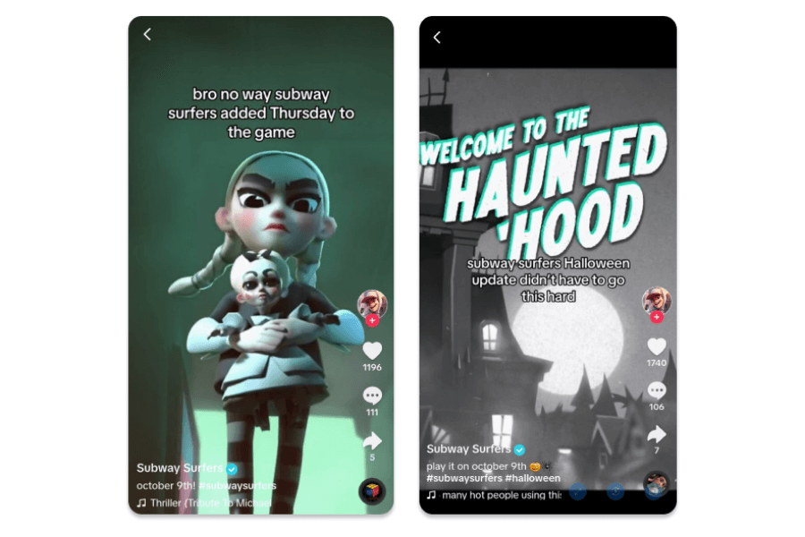 subway surfers halloween app marketing tiktok