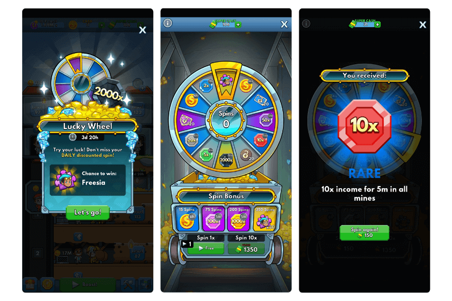 Lucky Spin in Idle Miner Tycoon