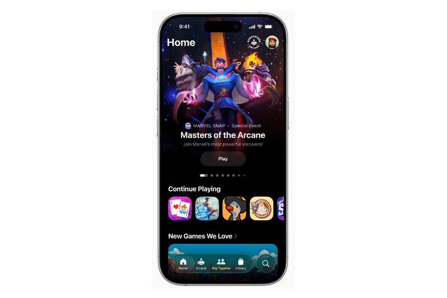 apple games homepage
