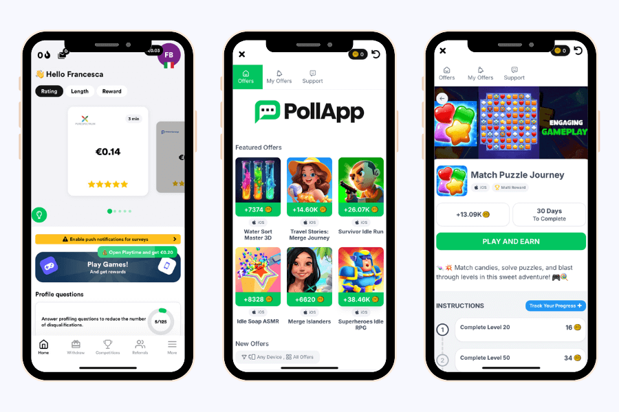pollapp survey app offerwall